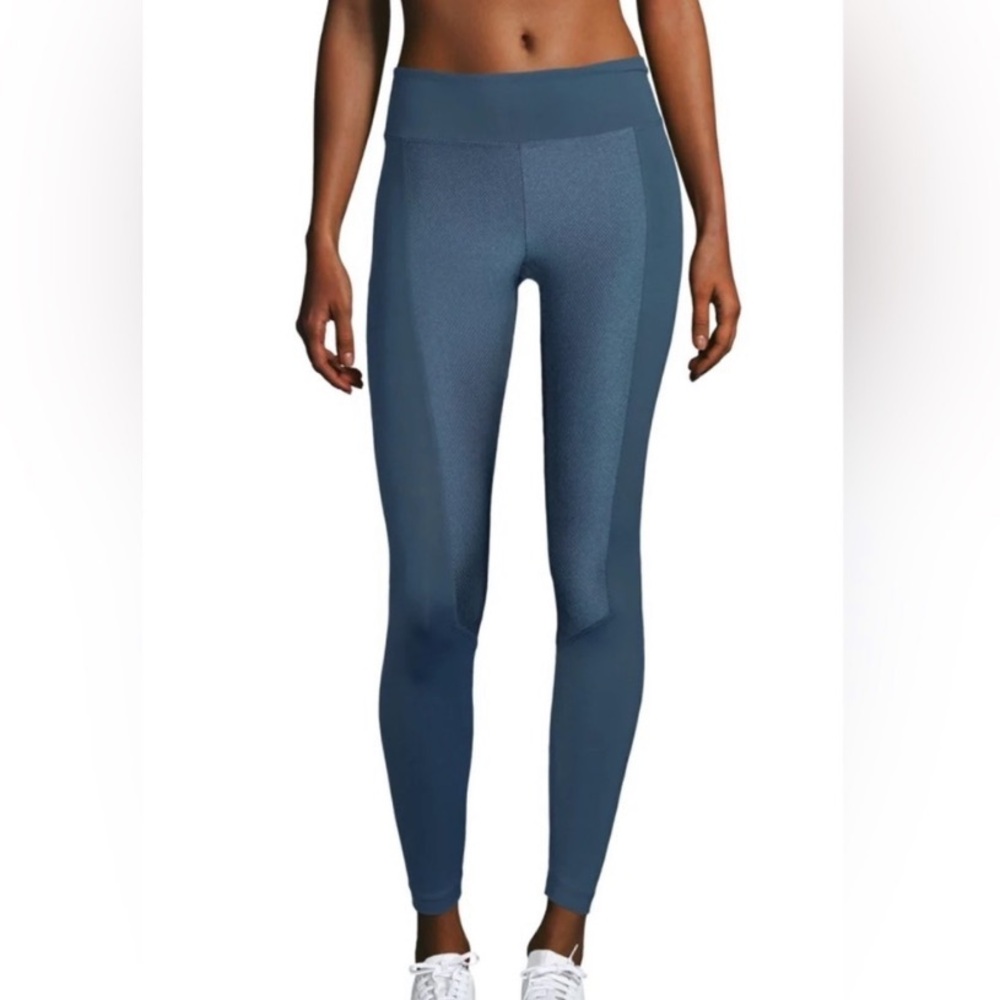 Koral | Marina Mid Rise Textured Panel Leggings Ashen Blue (S)